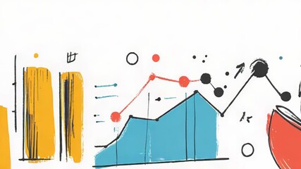 Sketching business data analysis and financial visualization charts - Powered by Adobe