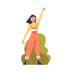 Woman Worker Protesting Participate in Public Demonstration and Rally Vector Illustration