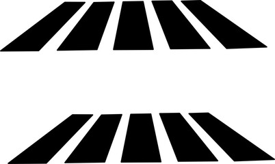 Abstract black geometric stripes design on white background. Minimal modern pattern with perspective lines, perfect for graphic design, decor, and backgrounds.
