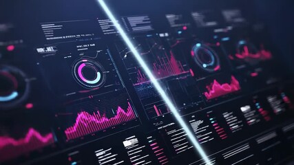 Analyzing complex data on futuristic digital dashboard interface - Powered by Adobe
