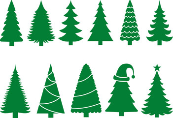 Obraz premium Collection of christmas tree vectors