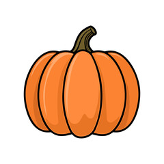 Colored illustration of a pumpkin without background