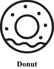 Donut Icon – Bakery & Pastry Editable Stroke Vector, Line Style Illustration
