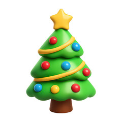 PNG Colorful festive Christmas tree illustration.