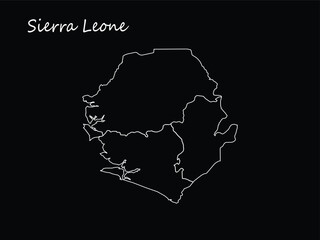 Sierra Leone map outline vector illustration