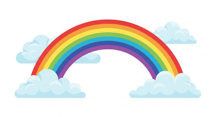 A vibrant rainbow arching across the sky with fluffy clouds a colorful and whimsical illustration of hope and dreams