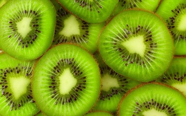 Kiwi Fruit Slices Macro Pattern &ndash; Fresh Green Healthy Food Background