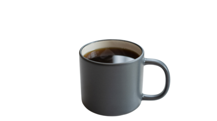 Freshly brewed coffee in a stylish grey mug perfect for morning routines, relaxing breaks, or creative inspiration