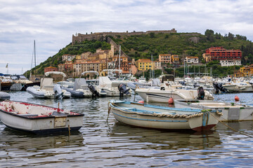 Fototapeta premium Landscape in Monte Argentario with boats