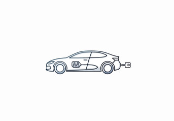 Fototapeta premium Electric car sharing concept with charging port, featuring user-friendly design elements and modern aesthetics, symbolizing sustainable transportation and shared mobility solutions