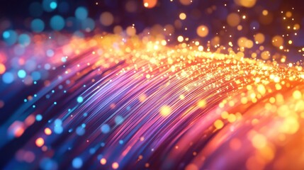 Fototapeta premium Abstract fiber optic light trails bokeh effect