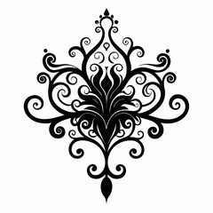 Filigree Mist vector clean black silhouette design white background
