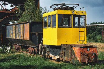 Old Industrial Mining Train Locomotive