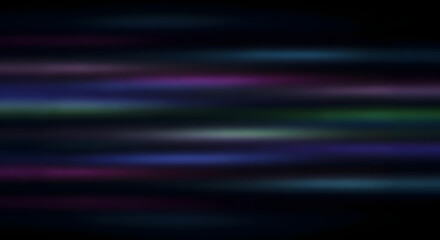 Abstract digital art with streaks of blue purple pink and green light trails motion blur