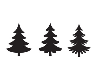 set of christmas trees.  vector illustration