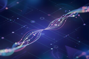 Obraz premium A visually stunning display of digital data streams and network connections
