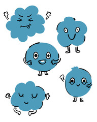 A playful vector set of funny little characters in various poses and with diverse emotions. These whimsical doodles are cleanly isolated on white, perfect for infographics or social media storytelling