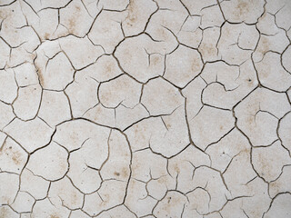 Closeup view of mud cracks pattern - a natural textured abstract background