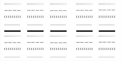 Set of dashed lines. Vector design elements