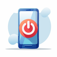 Illustration of a smartphone with a power button on the screen.