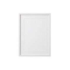 Framed white picture frame hanging on a wall, simple and minimalist home decor for displaying artwork.