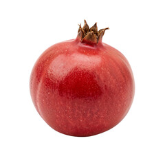 A vibrant and juicy red pomegranate with its characteristic crown