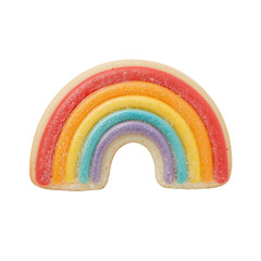 Rainbow-decorated cookie, celebrating colors of happiness and joy.