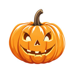 Fototapeta premium Halloween Jack O’Lantern Pumpkin Vector Illustration for Spooky Night Party and Autumn Festival Decorations 