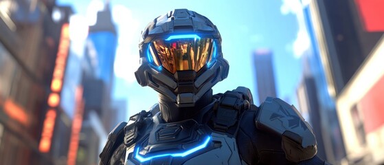 Futuristic armored character