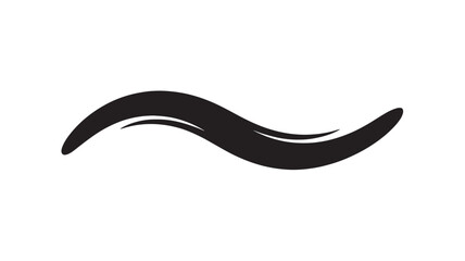 Simple wavy line vector illustration black brush stroke element isolated on white background
