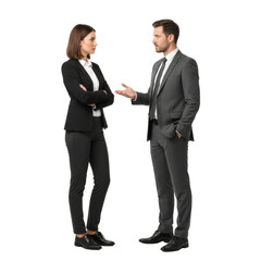 Professional Dialogue Two Figures Expressing Ideas in a Business Environment Isolated