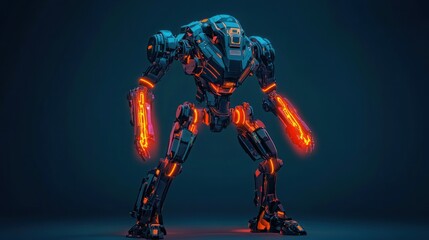 Futuristic robotic figure with glowing elements