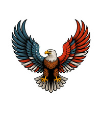 Obraz premium Patriotic Eagle with Red White and Blue Wings bird