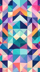 Obraz premium Abstract geometric pattern of vibrant, overlapping triangles
