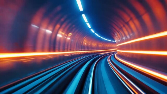 Abstract Tunnel Speed Motion Blur Light Trails.