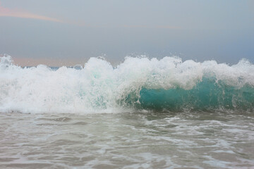 Beautiful view of sea with waves and beach