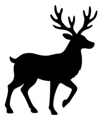 Reindeer silhouette cartoon flat illustration