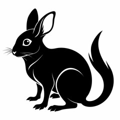 Jerboa vector clean black silhouette design white background