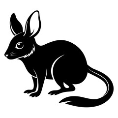 Jerboa vector clean black silhouette design white background