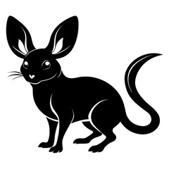 Jerboa vector clean black silhouette design white background