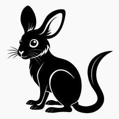 Jerboa vector clean black silhouette design white background