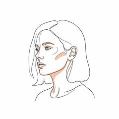 Artistic portrait of a woman with short hair in a minimalist style