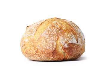 Loaf of fresh bread isolated on white