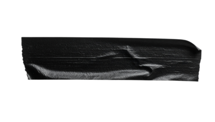 Black duct tape strip on white background, suitable for graphic design