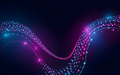 Abstract representation of digital information flow with neon lights, creating a dynamic visual