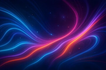 Obraz premium Stunning vibrant neon light trails in cosmic space