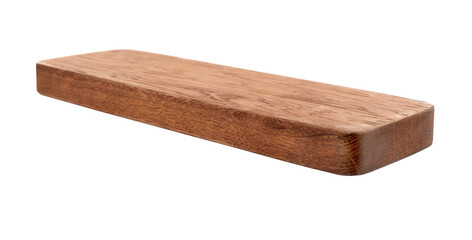 Wooden board on white background