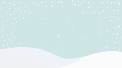 Fototapete Rund Hellblau Minimal winter falling snow and snow drifts against a light blue background, creating a serene holiday scene  © Gesfera Images