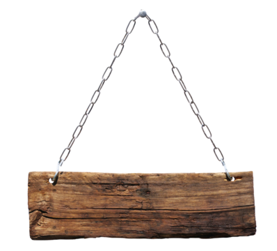 wooden sign isolated on white_PNG wooden sign