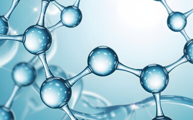 Abstract illustration of a molecular structure, representing scientific concepts in a modern design. The image features interconnected spheres